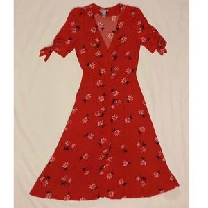Red flower dress